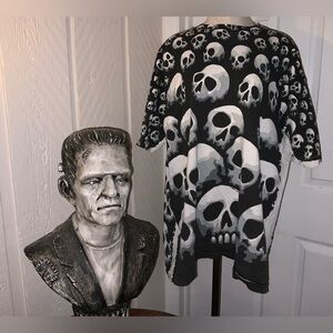 Liquid Blue Skull T Shirt Y2K 90’s RARE Men’s XL Chris Pinkerton